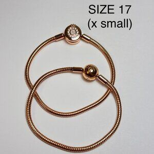 Set of 2 Rose Gold Pandora Bracelets